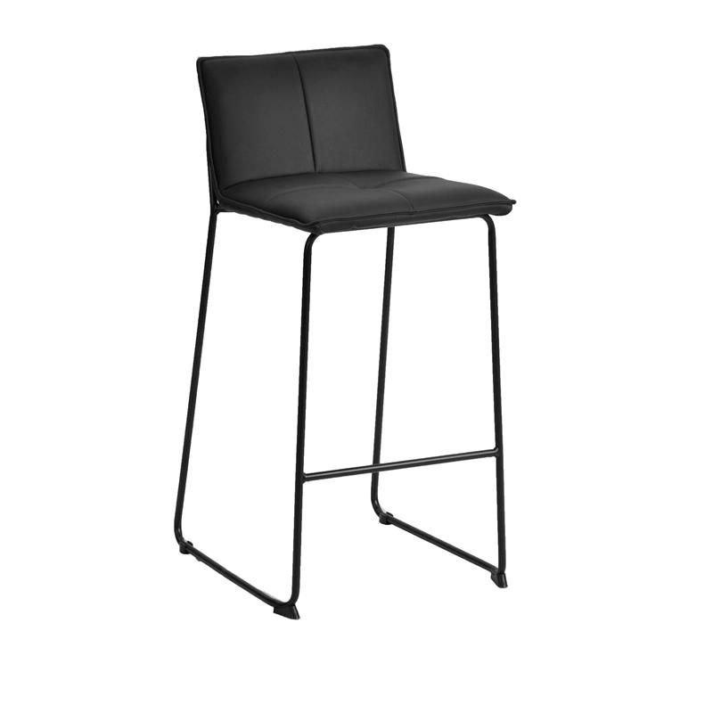 Modern Upholstered Pub Home Kitchen Seat Square PU Leather High Bar Chair Stool