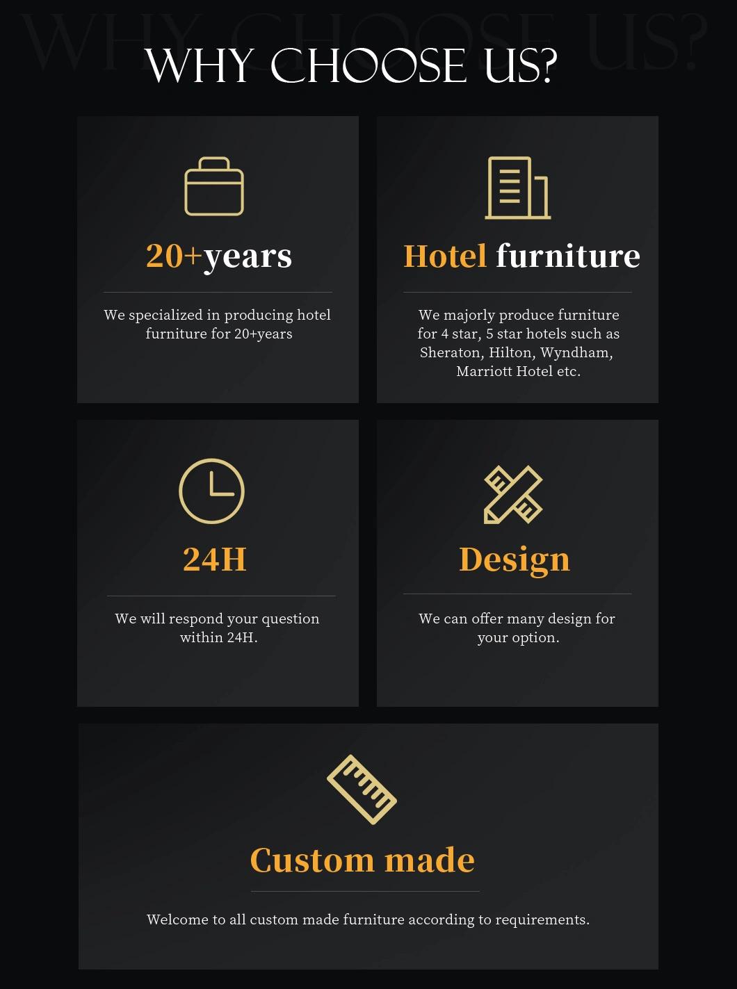 2022 Modern 5 Star Hotel Wooden Furniture Set for Customization