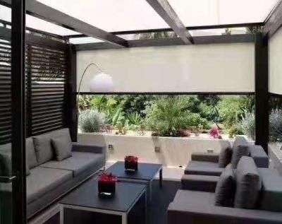 Windproof Roller Blinds with Tubular Motor, Outdoor Roller Blinds Components Zipper Roller Blinds