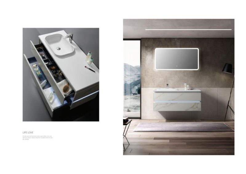 European Wall-Mounted Bathroom Furniture with LED Mirror