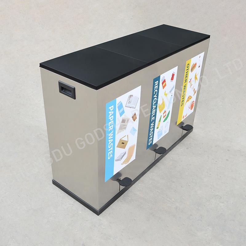 Modern Customized Gold Silver Office Recycle Waste Bins