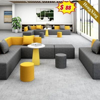Modern Office Visitor Reception Area Waiting Room Furniture Italian Leather Sectional Sofa Set
