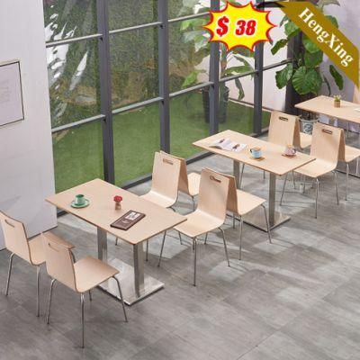 2022 High Quality Minimalist Style Wooden Restaurant School Furniture Square Dining Table with Chair