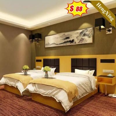 Custom Made Modern Star Hotel Luxury Bedroom Furniture Twin Bed for Sale