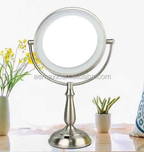 Modern Double-Sided 5X 10X Magnification LED Touch Makeup Vanity Mirror