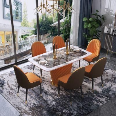 Luxury Modern Kitchen Metal Dining Chair Hotel Table Set Restaurant Furniture