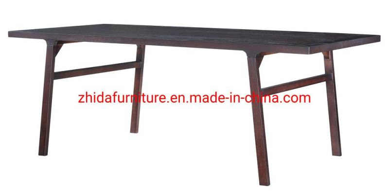 Chinese Hotel furniture Style Rectangle Wooden Black Dining Table