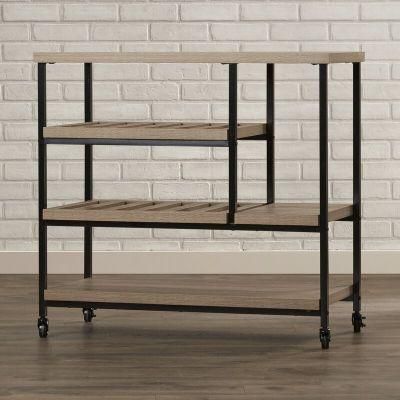 American Home Styles 4-Tier Kitchen Metal Leg Rolling Microwave Cart on Wheels Kitchen Trolley