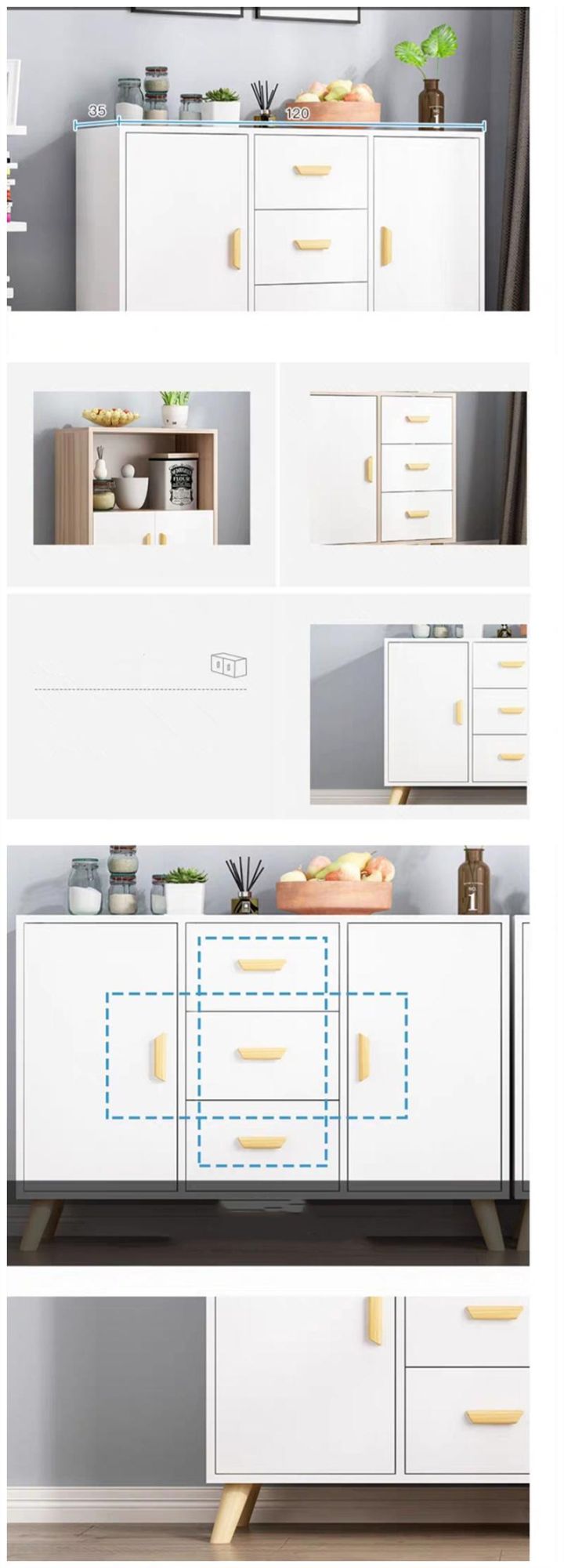 Manufacturer White Combination Hall Cabinet Living Wardrobe Office Furniture