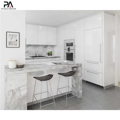 OEM High Quality U Shaped Modern White Lacquer Kitchen Cabinet Furniture