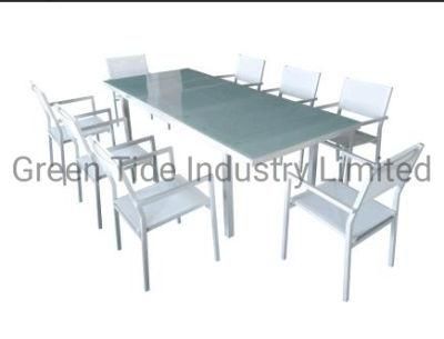 Modern Design of Outdoor Furniture Metal Frame Table and Chair Combination of 9 Sets