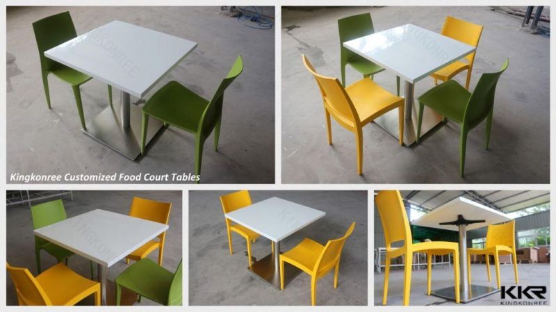 Modern 2 Seater Round Solid Surface Stone Restaurant Table