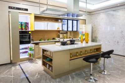 Zero Formaldehyde Moistureproof Modern Aluminium Metal Cabinets Island Kitchen Furniture