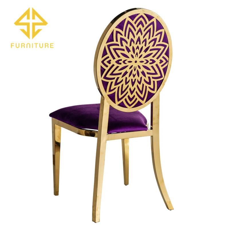 Modern Design Hotel Gold Stainless Steel Upholstered Hotel Chair