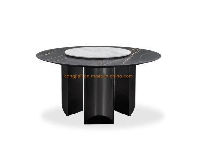 High Grade Round Marble Dining Table 2021 New Design Stainless Steel Gold White Black