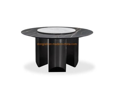 High Grade Round Marble Dining Table 2021 New Design Stainless Steel Gold White Black