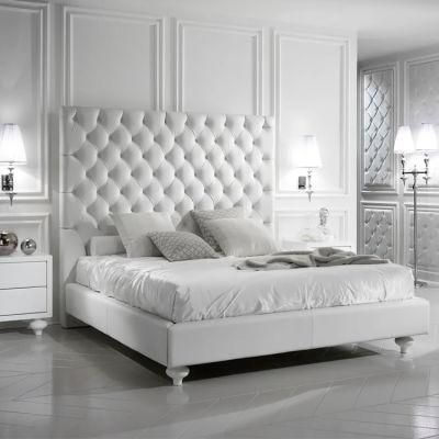 Bedroom Furniture Modern Double Size King Size White Italian Luxury Leather Bed in Bed Room Beds