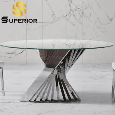 Latest Designs Home Glass Dining Furniture Modern Unique Dining Table