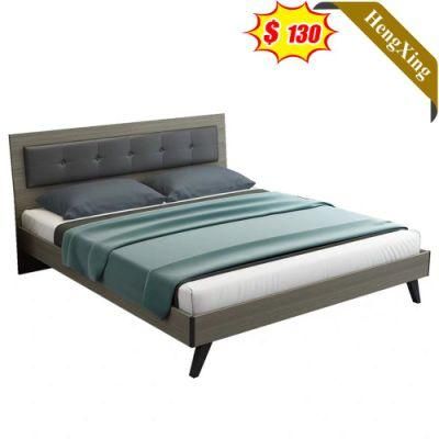 Minimalist Style Modern Design Grey Color Bedroom Home Furniture Melamine Laminated King Queen Size Beds