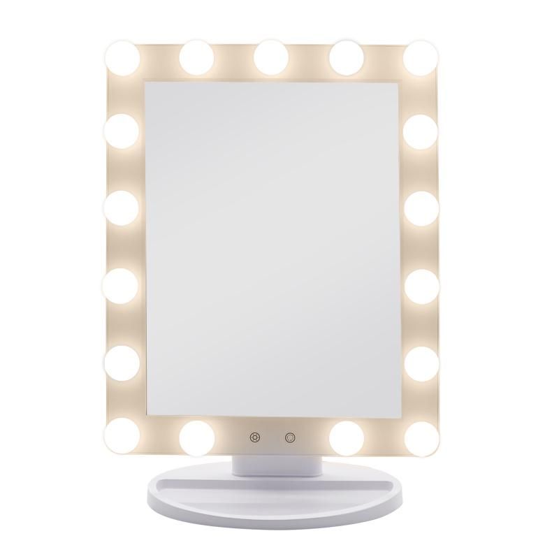 Fashion Beauty Hollywood Makeup LED Table Mirror with Swivel Viewing Angle