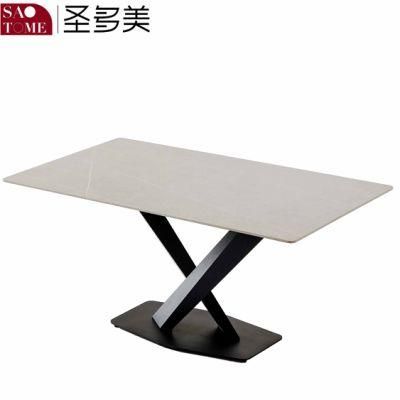 Modern Cross Table Rock Board Furniture Dining Table