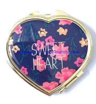 Metal Heart Design Promotion Gift Makeup Compact Mirror