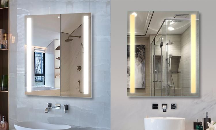 Modern Home Illuminated Square LED Bath Wall Mirror with LED