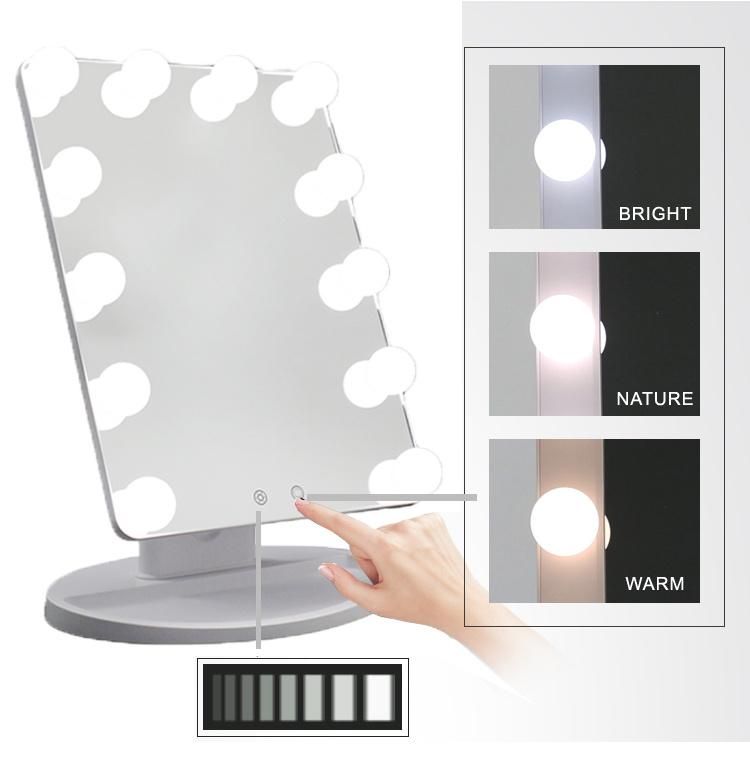 Beauty Makeup Mirror 12 Dimmable LED Bulbs for Personal Care