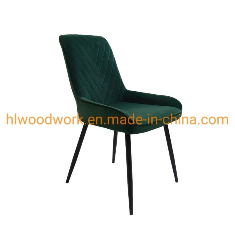 Home Furniture Modern Tufted Velvet Dining Chair for Hotel Upholstered Restaurant Chairs Modern Design Hotel Metal Restaurant Dining Banquet Event Chair