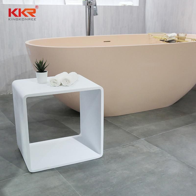 Kkr Solid Surface Stone Customized Small Table for Shower Room