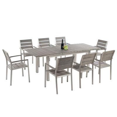 Modern New Design Dining Table Set for Outdoor Patio Terrace Anodized Aluminum Garden Furniture