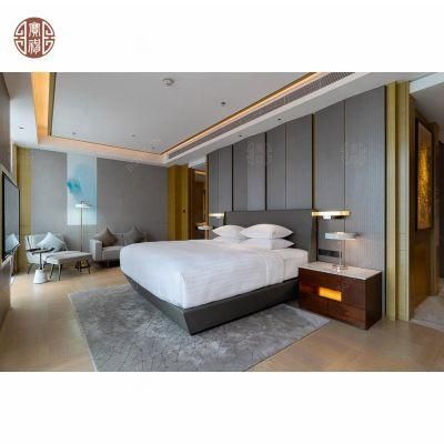 Modern Covered with PU Leather Hotel Room Furniture Package