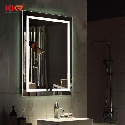 Rectangular Time Display Mirror Bathroom LED Backlit Defogger Smart Mirror