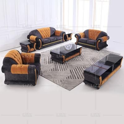 Modern Furniture Wholesale Living Room Velvet Couch Luxury Home Fabric Chesterfield Sofa