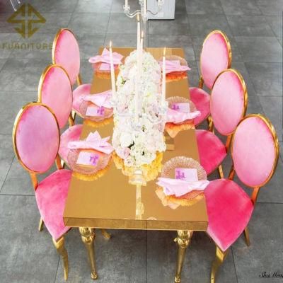 2021 Best-Selling Modern Special Stainless Steel Marble Dining Table Set for Restaurant Hotel Wedding Event Home Banquet Hall Party Use