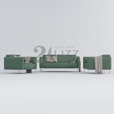 Hot Selling European Style Fabric Hotel Living Room Sofa with Stainless Legs Leisure Couches