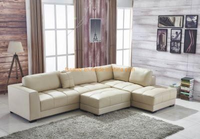 Modern L Shape Living Room Top Grain Full Leather Fabric PU PVC Home Furniture Corner Sectional Sofa
