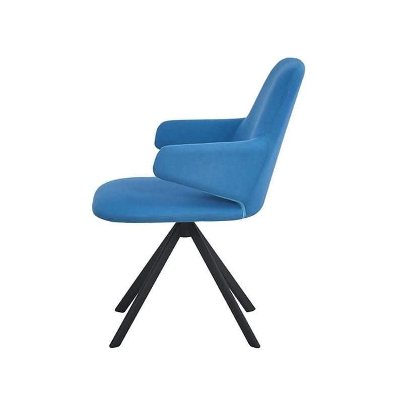 High Quality Contemporary Lounge Swivel Metal Base Modern Leather Living Room Leisure Accent Chair