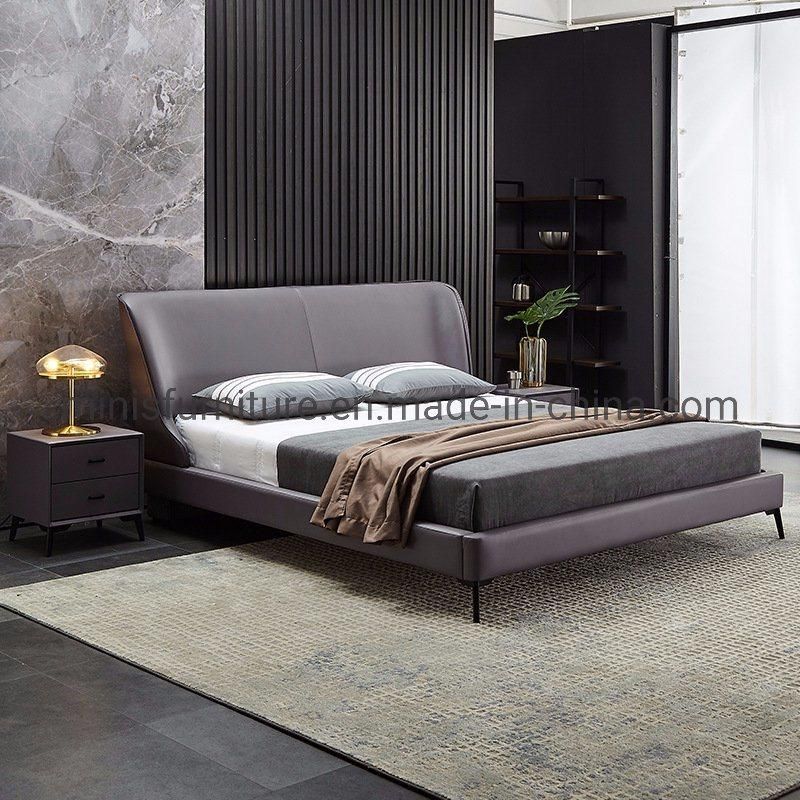 (MN-MB92) Modern Home/Hotel Bedroom Furniture Leather Double Bed