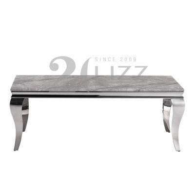 Modern Home Decoration Set Nordic Hot Selling Type Living Room Marble Coffee Table with Metal Luxury Legs