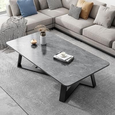 Luxury Stainless Steel Leg Dining Table Modern Living Room Furniture Rectangular Marble Coffee Table