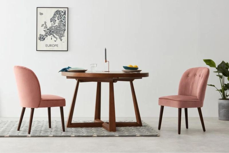 French Style Coffee Hotel Blue Pink Fabric Cross Back Dining Chairs