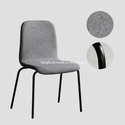 Contemporary Kitchen Upholstered Furniture Grey Fabric Linen Dining Chair