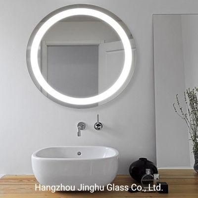 Round Wall Hanging Anti-Fog Frameless LED Lighted Hotel Home Decorative Luxury Bathroom Makeup Vanity Mirror