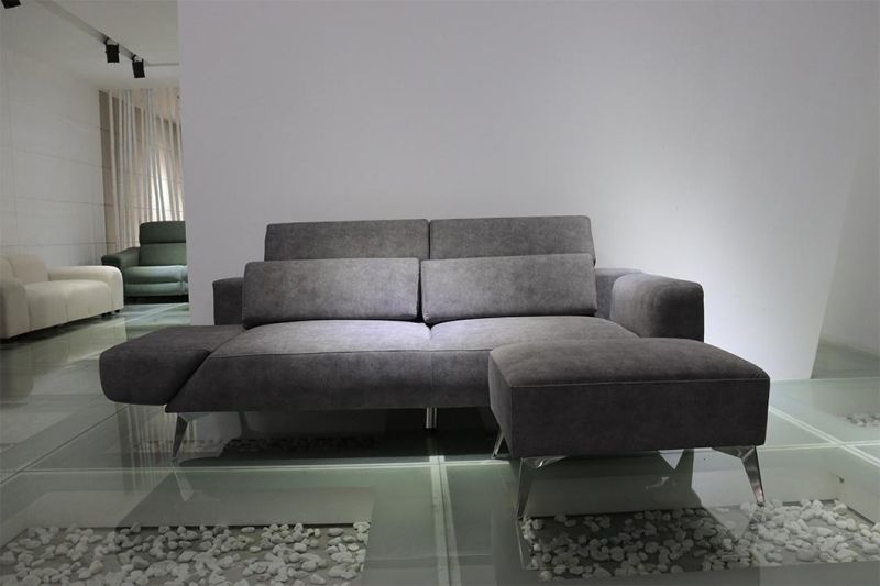 European Style Modern Simple Home Furniture Design L-Shaped Recliner Sofa Bed Fabric Corner Sofa Set