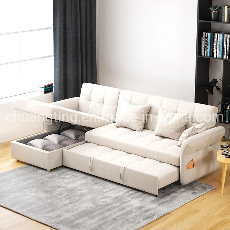 Modern Furniture 5 Seat Metal Armrest Double Folding Couch Sofa Bed Living Room Settee