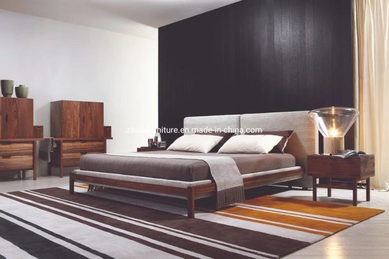 Hotel Bedroom Furniture Solid Wood Frame Modern Design Bedroom Bed