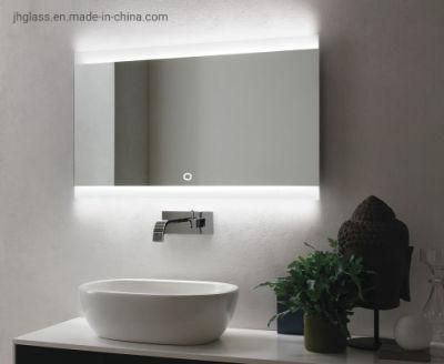 Modern Decorative Hotel Bathroom Illuminated Rectangle LED Mirror with Touch Sensor