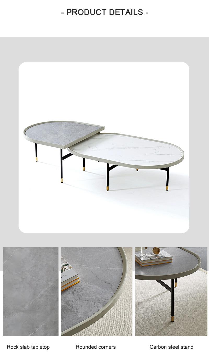 New Design Wood/Glass/Marble Coffee Table with Metal Frame Living Room Furniture