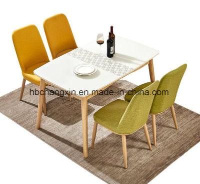Modern Dining Table with Wooden Leg
